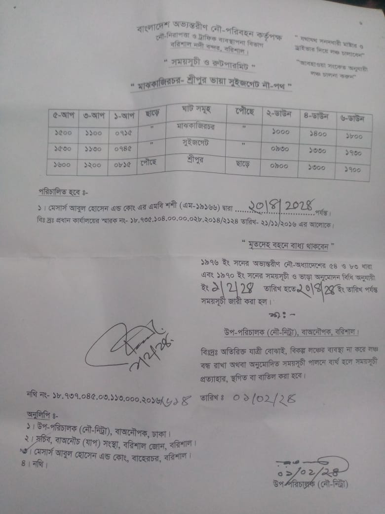 শশী পরিবহন-রুট পারমিট-২০২৪